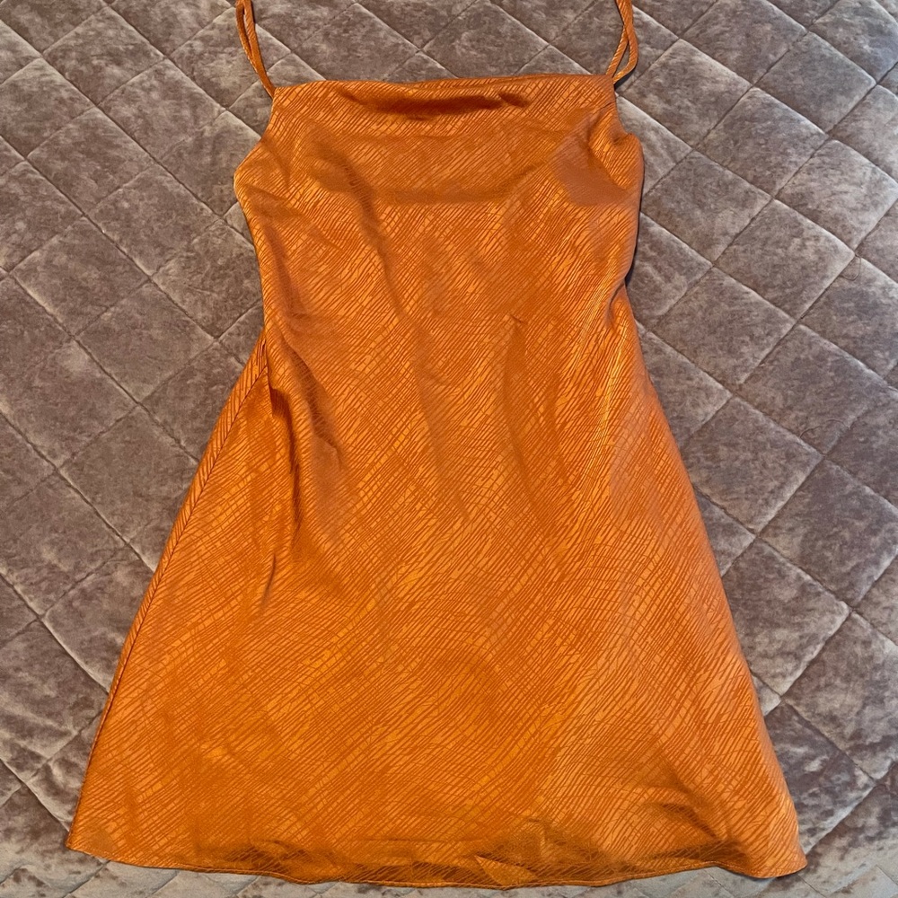 House of Hadlow 1960 Burnt Orange mini dress.